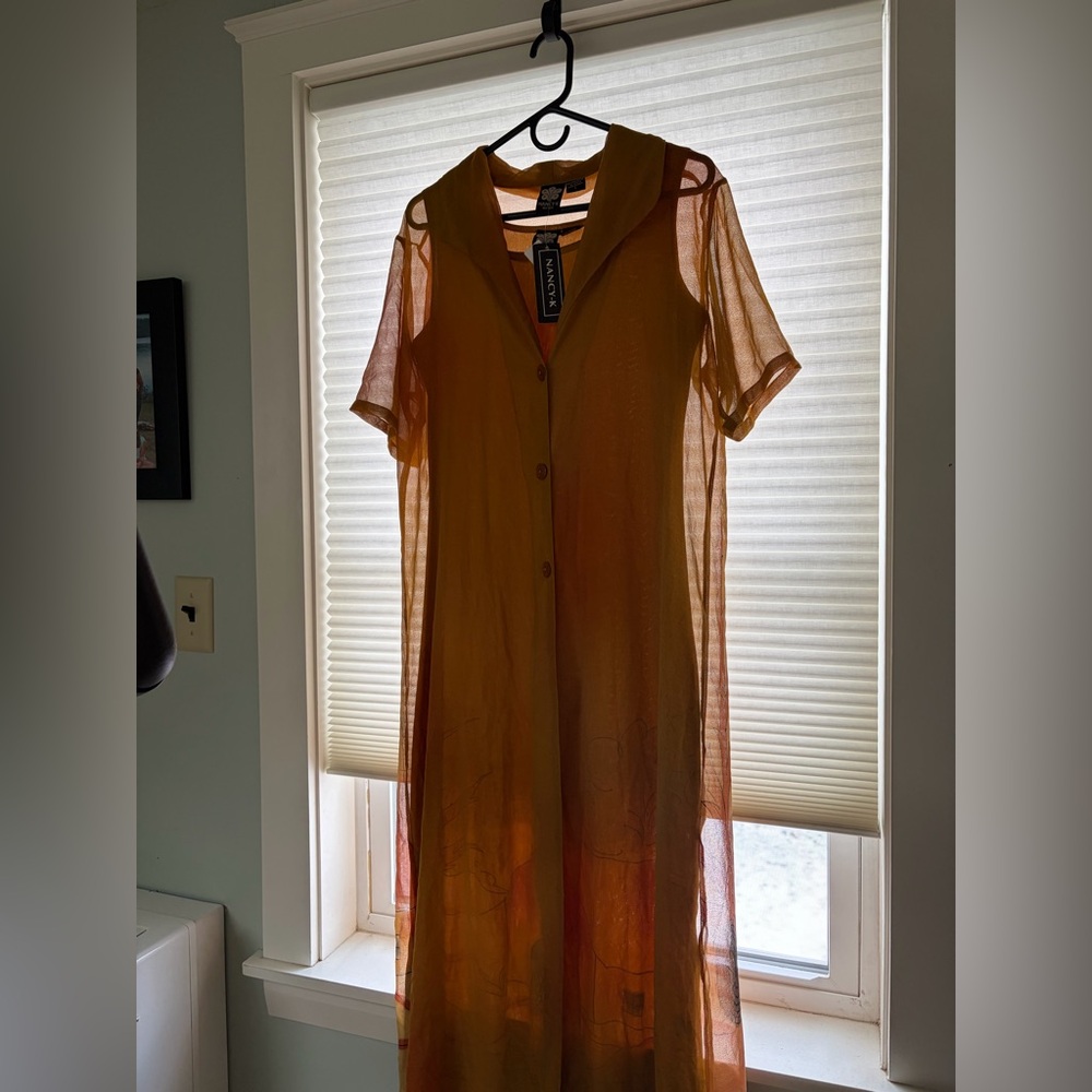 NWT vintage Nancy K Orange Button-Down Dress